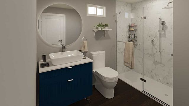 Efficiency Redefined: A bathroom where luxury meets functionality, offering the best of both worlds.